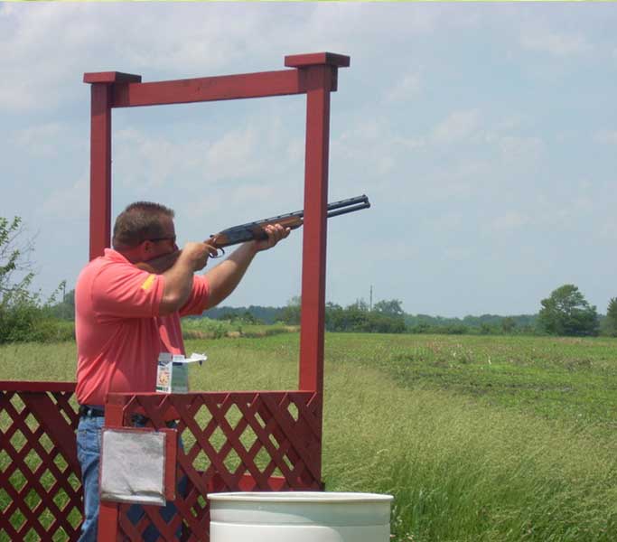 man clay shooting at Cherrybend Pheasant Farm