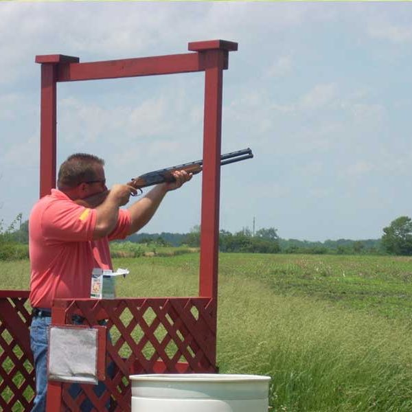 man clay shooting at Cherrybend Pheasant Farm